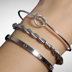 🩶 Love Silver  Bracelet Stack  New w/out packaging. Quick ship!
